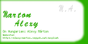 marton alexy business card